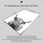 Highland Cattle Black White Minimalist Wall Art Fine Art Canvas Prints Posters Pictures For Living Room Dining Room Nordic Home Decor