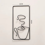 Hot Coffee Metal Wall Art Plaques 3D Wrought Iron Crafted Wall Decor For Kitchen Dining Room Living Room Cafe Coffee Shop Art Decor