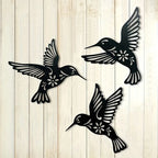 Hummingbird Metal Wall Art 3D Sculptured Iron Craft Wall Decoration For Living Room Dining Room Garden Creative Nordic Home Decor