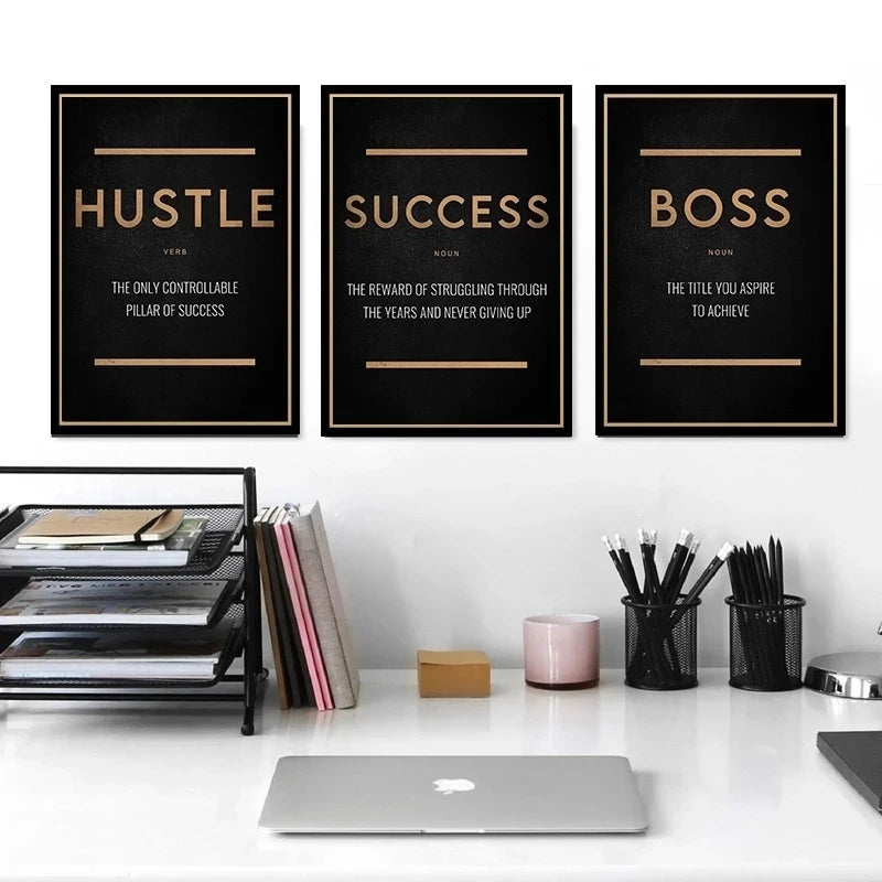 Success Grit Dream Hustle Quotes Posters Motivational Wall Art Fine Art Canvas Prints Daily Inspiration Pictures For Living Room Office Decor 2025
