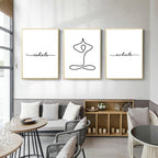 Inhale Exhale Minimalist Inspirational Meditation Poster Wall Art Fine Art Canvas Prints For Yoga Studio Pictures For Modern Home Decor