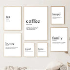 Inspirational Home & Family Definition Quotes Posters Typographic Wall Art Fine Art Canvas Prints Pictures For Kitchen Dining Room Living Room Wall Decor