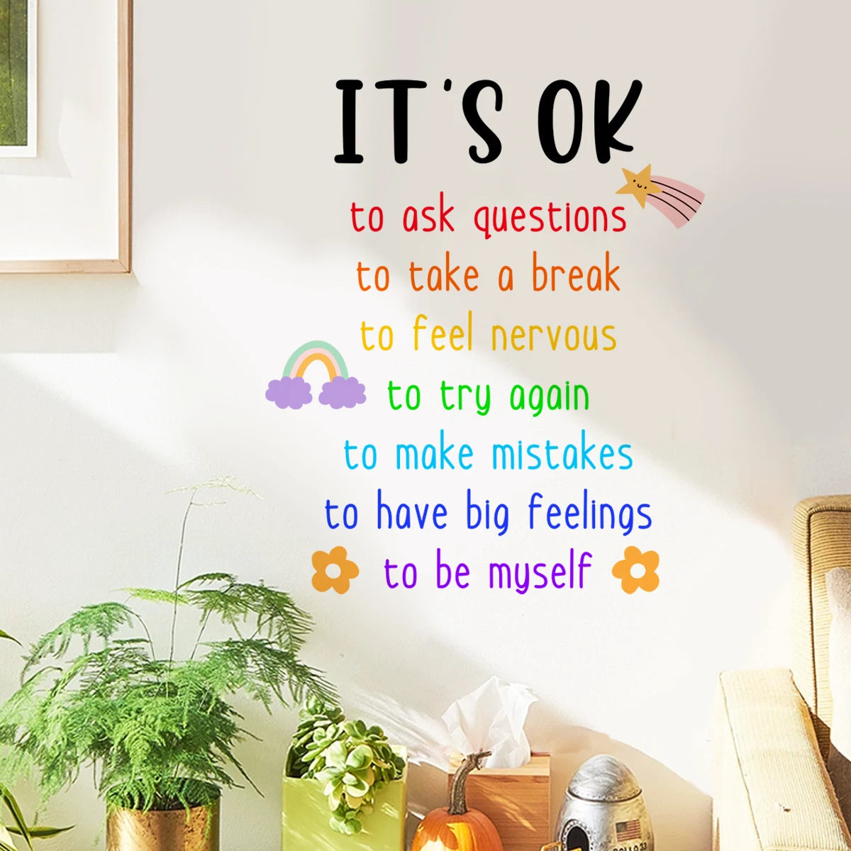 Inspirational Affirmations Wall Decals – Colorful Positive Quotes for Kids Room, Nursery, Playroom or Classroom Decor