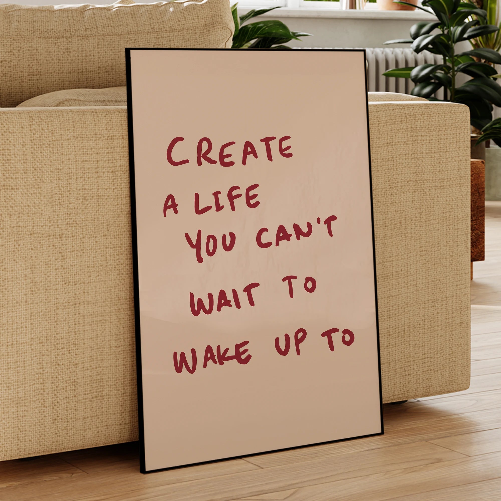 Inspirational Motivational Quote Wall Art Canvas Print - Modern Typographic Poster Picture For Living Room Bedroom Art Decor