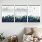Inspirational Mystical Forest Landscape Posters Nordic Nature Canvas Wall Art Prints Paintings For Offices, Salons and Modern Home Decor
