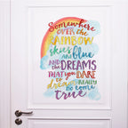 Inspirational Rainbow Dreams Quote Wall Decal – Colorful Peel & Stick PVC Sticker for Fridge, Kids’ Rooms, Classrooms & Creative Spaces