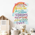Inspirational Rainbow Dreams Quote Wall Decal – Colorful Peel & Stick PVC Sticker for Fridge, Kids’ Rooms, Classrooms & Creative Spaces