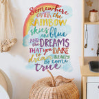 Inspirational Rainbow Dreams Quote Wall Decal – Colorful Peel & Stick PVC Sticker for Fridge, Kids’ Rooms, Classrooms & Creative Spaces