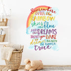 Inspirational Rainbow Dreams Quote Wall Decal – Colorful Peel & Stick PVC Sticker for Fridge, Kids’ Rooms, Classrooms & Creative Spaces