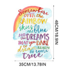 Inspirational Rainbow Dreams Quote Wall Decal – Colorful Peel & Stick PVC Sticker for Fridge, Kids’ Rooms, Classrooms & Creative Spaces