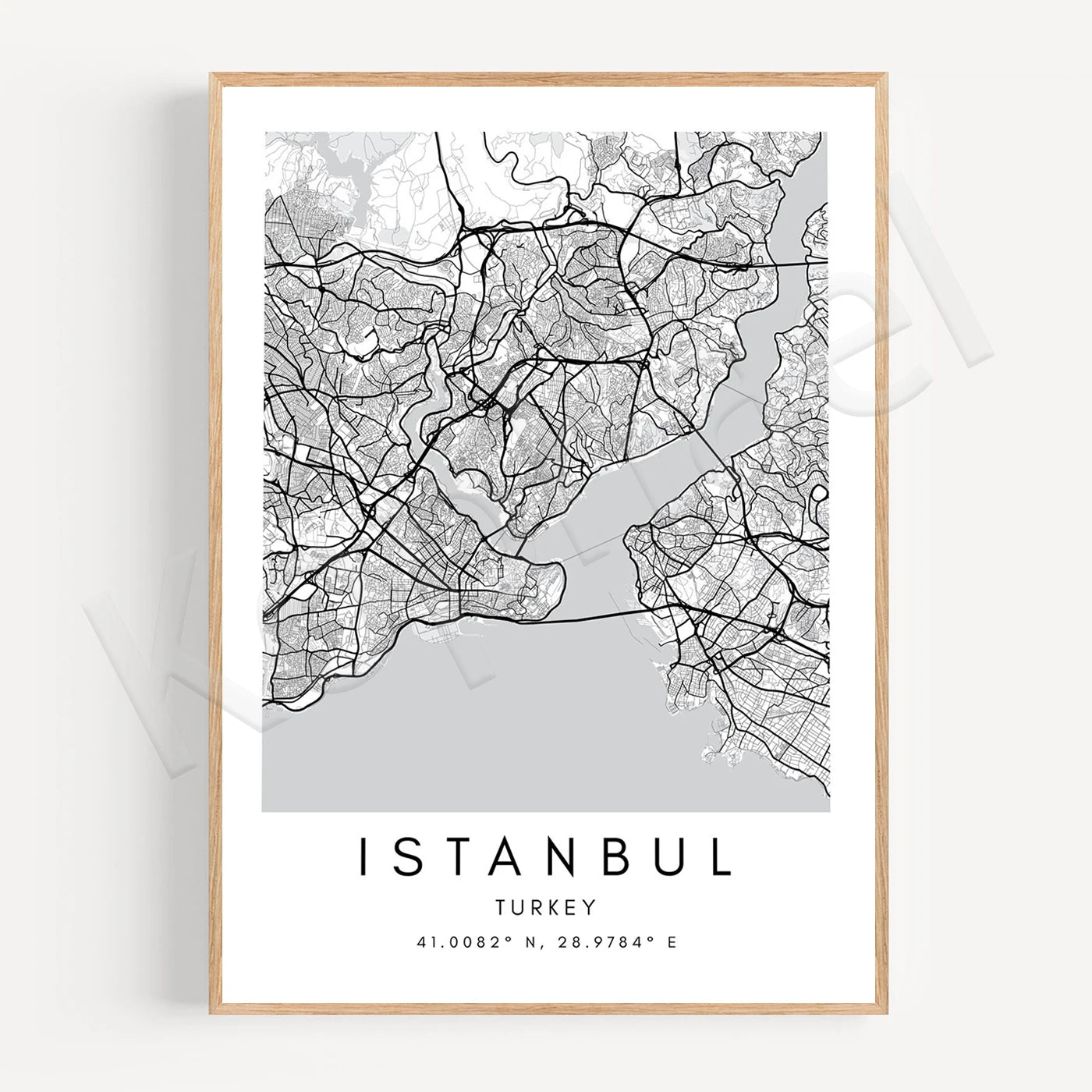 Istanbul City Map Poster Wall Art - Wall Map Black White Fine Art Canvas Prints Stylish Minimalist Posters For Home/Office 2025