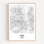 Kiev City Map Posters Wall Art Black White Fine Art Canvas Prints Stylish Minimalist Posters For Home/Office 2025