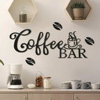 Kitchen Coffee Bar Logo Black Metal Wall Art 3D Iron Craft Wall Mounted Art Sign For Kitchen Diner Cafe Coffee Shop Creative Nordic Wall Decor