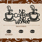 Kitchen Coffee Bar Logo Black Metal Wall Art 3D Iron Craft Wall Mounted Art Sign For Kitchen Diner Cafe Coffee Shop Creative Nordic Wall Decor