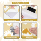 Large Format Daisy Archway Wall Mural – Modern Peel & Stick Vinyl Wall Decal for Kids’ Rooms & Living Spaces, Creative DIY Home Decor Detailing