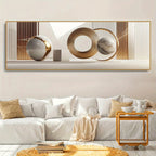 Decorative wall art above a sofa in a living room setting