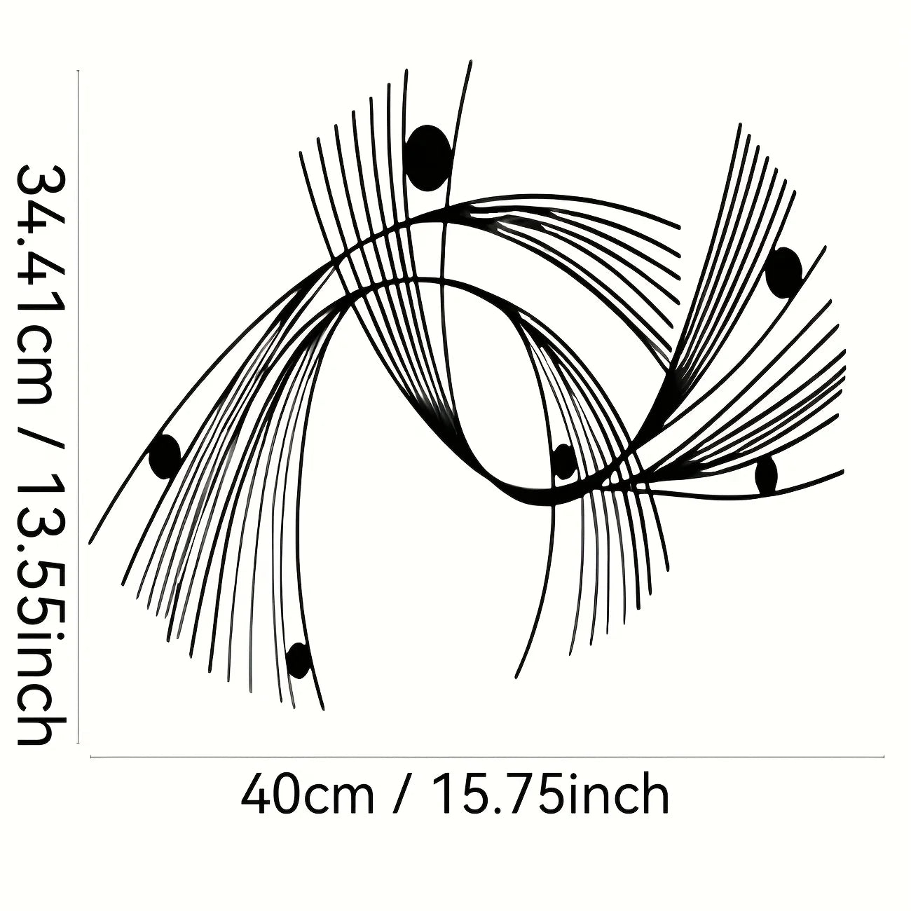Decorative design with measurements on a white background