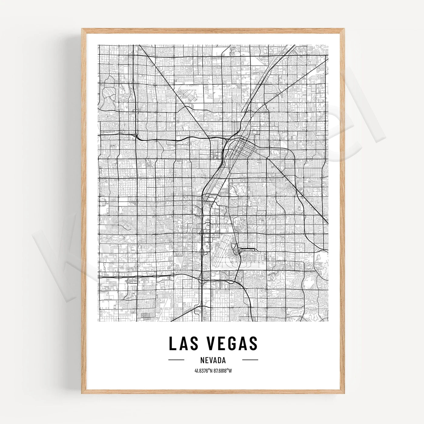 Las Vegas City Map Posters Wall Art Black White Fine Art Canvas Prints Stylish Minimalist Posters For Home/Office 2025