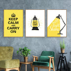Let Your Light Shine Inspirational Quotes Wall Art Yellow Black Canvas Prints Daily Mantra Positivity Posters Pictures For Living Room Bedroom Study Room Art Decor
