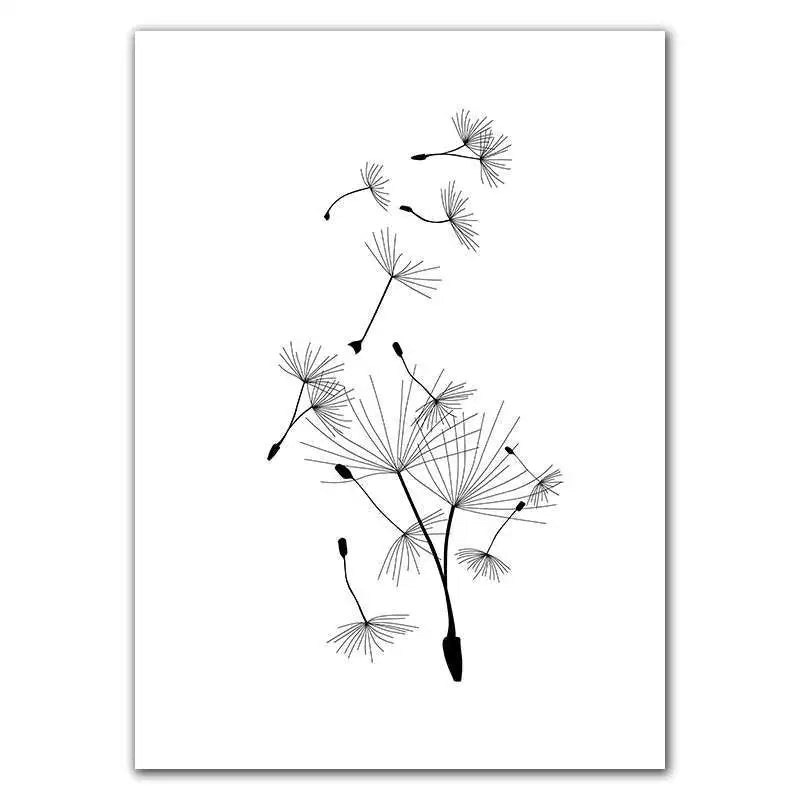 Life Is Beautiful Black & White Minimalist Floral Wall Art Canvas Prints Modern Botanical Gallery Wall Art Inspirational Posters For Simple Living