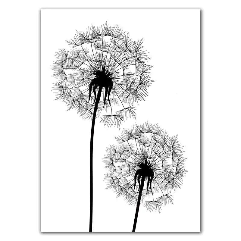 Life Is Beautiful Black & White Minimalist Floral Wall Art Canvas Prints Modern Botanical Gallery Wall Art Inspirational Posters For Simple Living