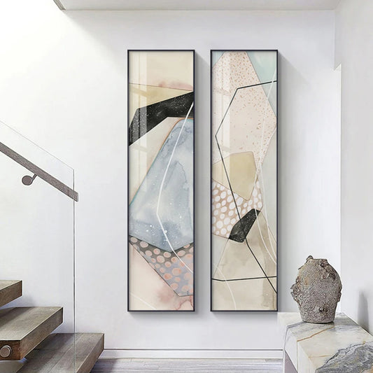Light Neutral Colors Nordic Abstract Wall Art Fine Art Canvas Prints Tall Format Pictures For Entrance Hallway Modern Living Room Home Office Decor