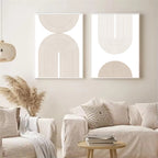 Light Beige Minimalist Abstract Geometric Line Art Wall Art Fine Art Canvas Prints Pictures For Dining Room Bedroom Art For Modern Apartment 2025 00