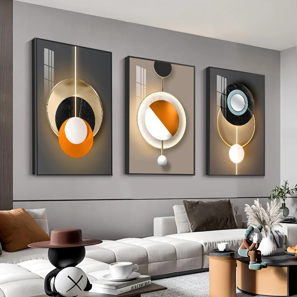 Light Luxury Abstract Celestial Geometry Wall Art Fine Art Canvas Prints Modern Aesthetics Pictures For Living Room Dining Room Home Office Decor