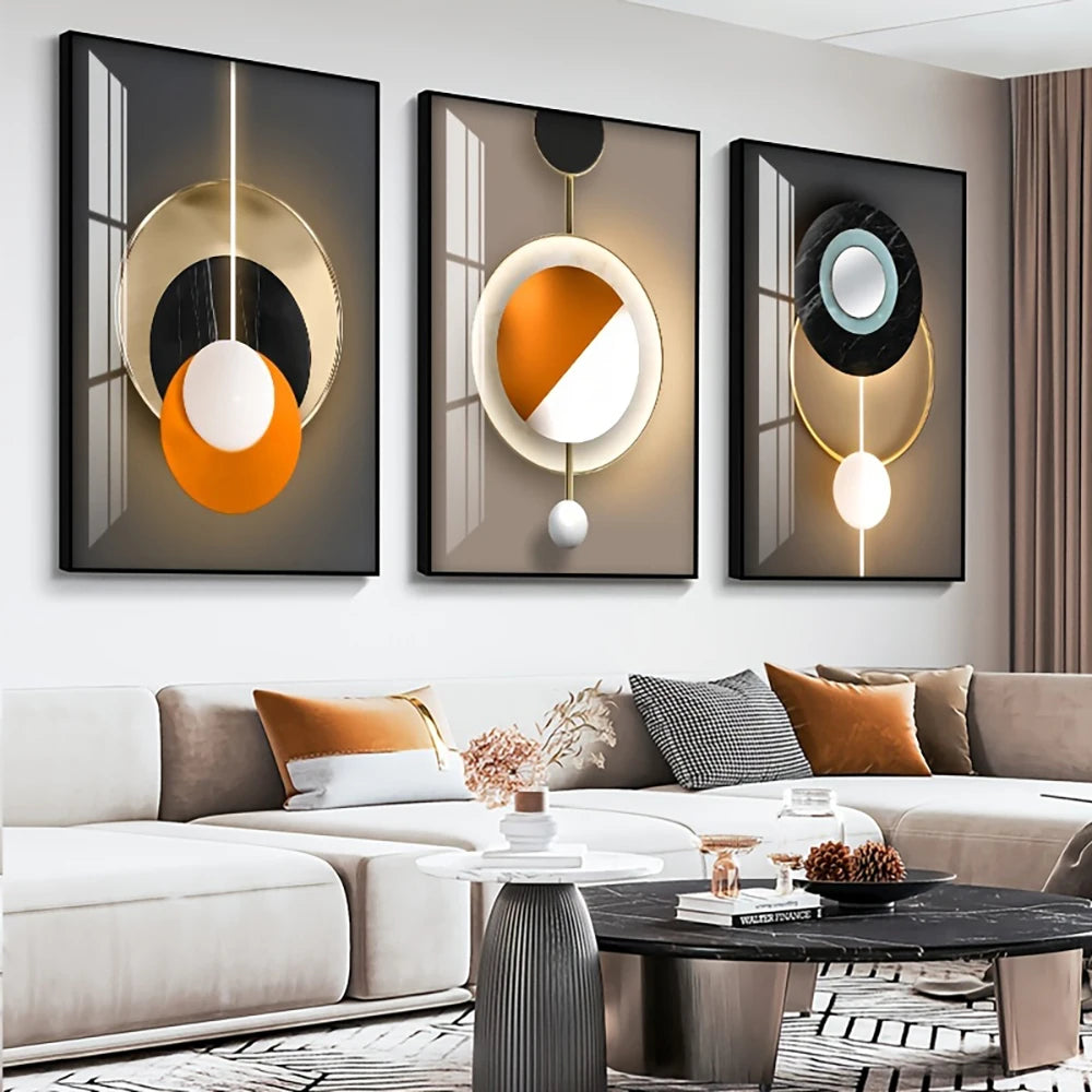 Light Luxury Abstract Celestial Geometry Wall Art Fine Art Canvas Prints Modern Aesthetics Pictures For Living Room Dining Room Home Office Decor