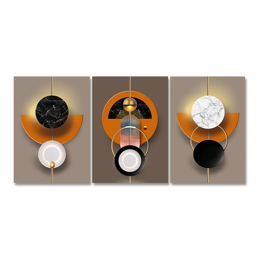 Light Luxury Abstract Celestial Geometry Wall Art Fine Art Canvas Prints Modern Aesthetics Pictures For Living Room Dining Room Home Office Decor