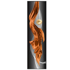 Light Luxury Abstract Golden Drapery Fine Art Canvas Prints Vertical Wall Art Pieces with Rich Amber Hues and Lustrous Orb for Modern Home or Office Decor