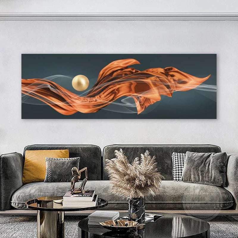 Light Luxury Flowing Abstract Ribbon Wall Art Fine Art Canvas Prints Wide Format Picture For Above The Bed Pictures For Above The Sofa