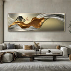 Light Luxury Flowing Abstract Ribbon Wall Art Fine Art Canvas Prints Wide Format Picture For Above The Bed Pictures For Above The Sofa