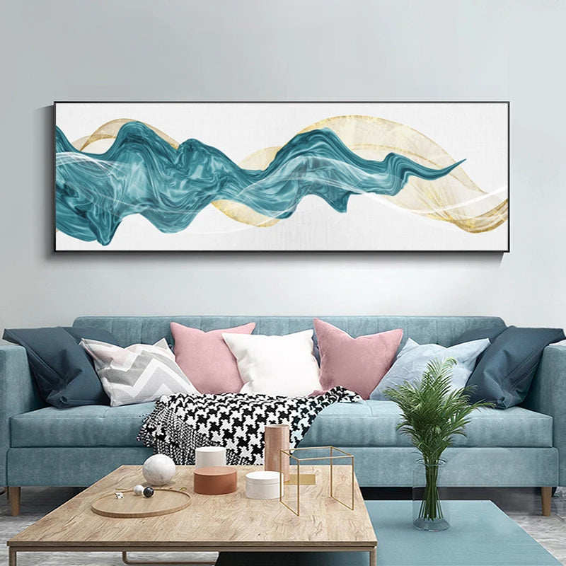 Light Luxury Flowing Abstract Ribbon Wall Art Fine Art Canvas Prints Wide Format Picture For Above The Bed Pictures For Above The Sofa