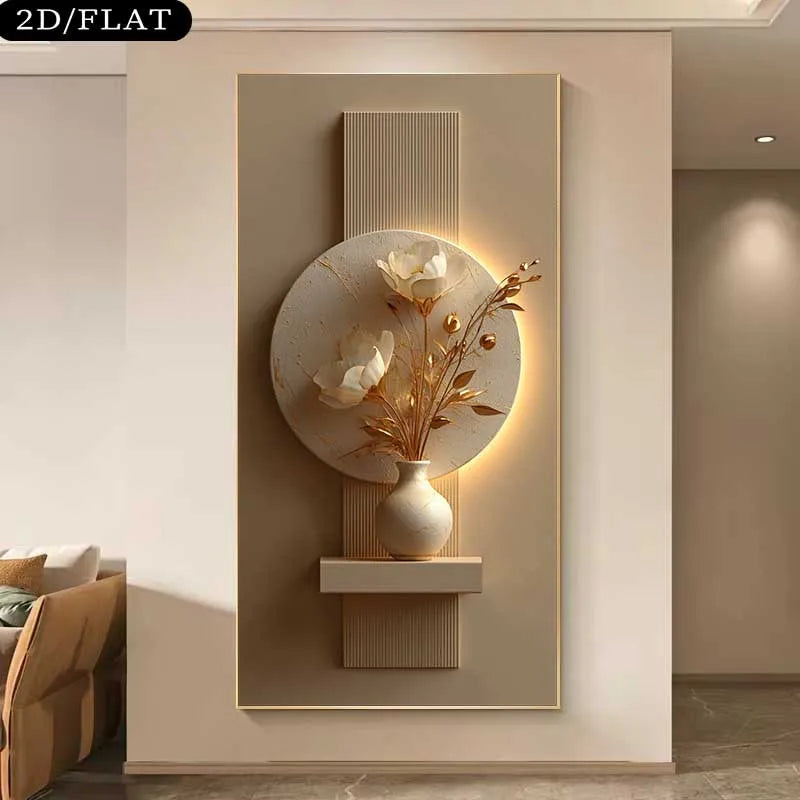 Light Luxury Modern Aesthetics Abstract Botanical Wall Art Fine Art Canvas Print Picture For Contemporary Home Living Room Foyer Hallway Decor