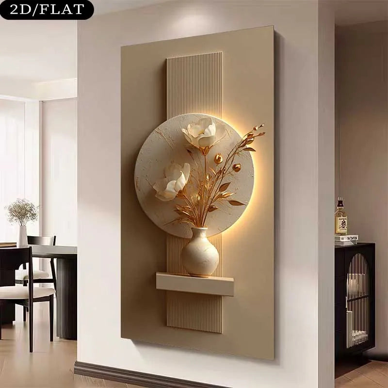 Light Luxury Modern Aesthetics Abstract Botanical Wall Art Fine Art Canvas Print Picture For Contemporary Home Living Room Foyer Hallway Decor