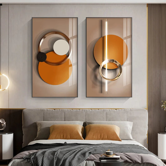 Light Luxury Modern Aesthetics Sun & Moon Wall Art Fine Art Canvas Prints Pictures For Living Room Dining Room Home Office Interior Decor 2024