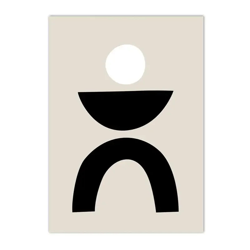 Beige card with black abstract design on a beige background