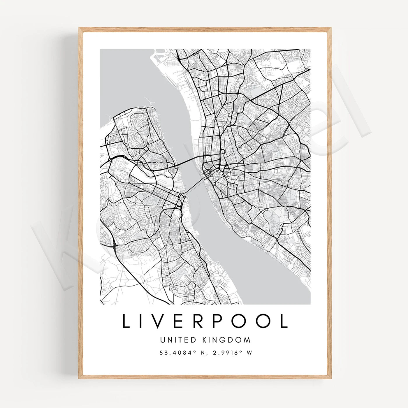 Liverpool City Map Poster Wall Art - Wall Map Black White Fine Art Canvas Prints Stylish Minimalist Posters For Home/Office 2025