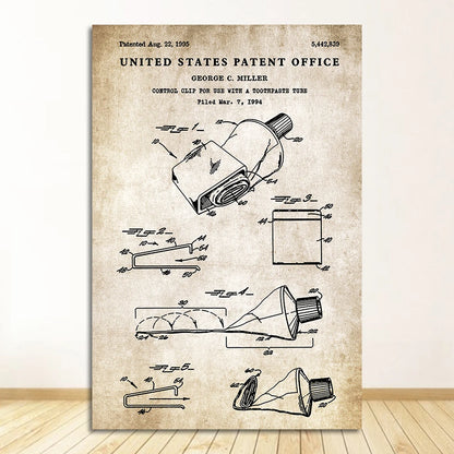 Loo Paper Bathroom Vintage Patent Poster Wall Art Beige Black Fine Art Canvas Prints Pictures For Bathroom Washroom Wall Decor 2025