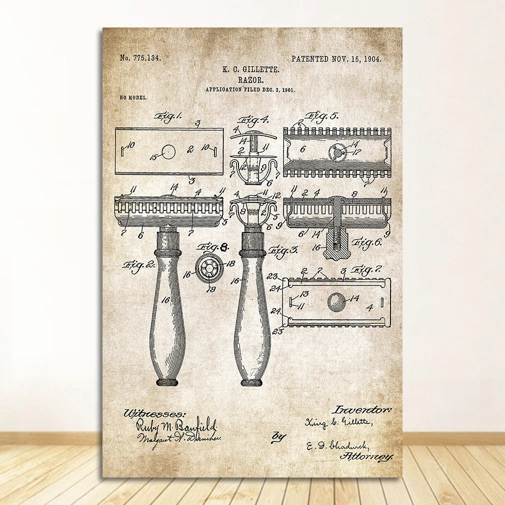 Loo Paper Bathroom Vintage Patent Poster Wall Art Beige Black Fine Art Canvas Prints Pictures For Bathroom Washroom Wall Decor 2025