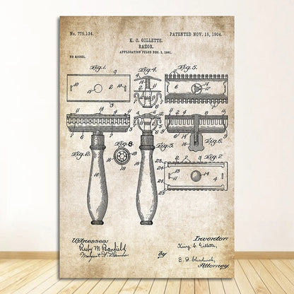 Loo Paper Bathroom Vintage Patent Poster Wall Art Beige Black Fine Art Canvas Prints Pictures For Bathroom Washroom Wall Decor 2025