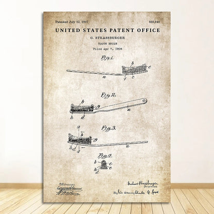 Loo Paper Bathroom Vintage Patent Poster Wall Art Beige Black Fine Art Canvas Prints Pictures For Bathroom Washroom Wall Decor 2025