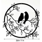 Love Birds On A Branch Metal Wall Art 3D Sculptured Iron Craft Bird Silhouette Wall Decor For Living Room Dining Room Garden Creative Nordic Home Decor