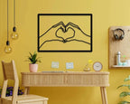 Love Heart Gesture Metal Wall Art 3d Iron Crafted Decorative Wall Plaques For Bedroom Living Room Boutique Salon Art Decor