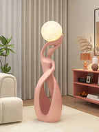 Luminous Moon Lady Sculpture Abstract Figurine for Living Room Coffee Table Ornamental Decoration For Modern Living Spaces