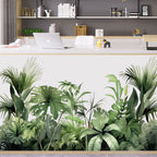 Lush Jungle Green Foliage Wall Mural – Botanical Peel & Stick Wall Decal Décor for Kitchen, Dining Room & Living Room - Creative DIY Home Decor