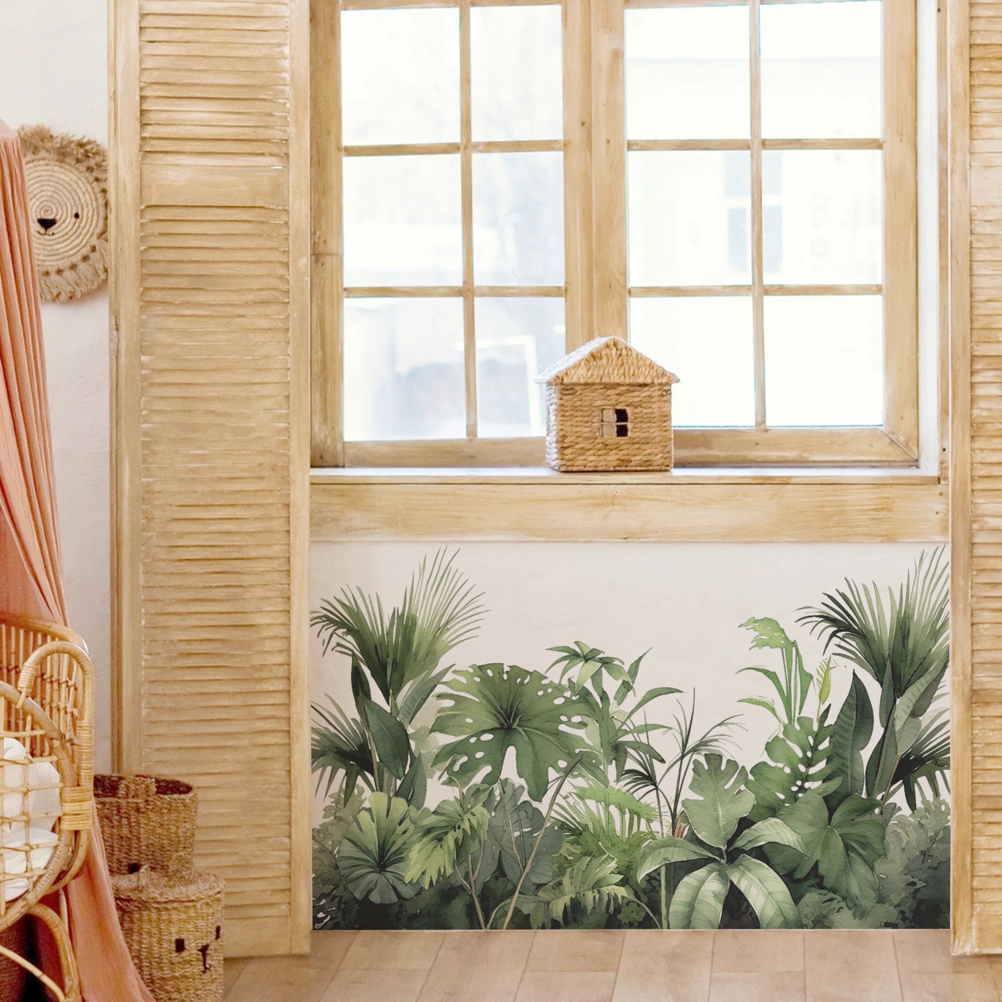 Lush Jungle Green Foliage Wall Mural – Botanical Peel & Stick Wall Decal Décor for Kitchen, Dining Room & Living Room - Creative DIY Home Decor