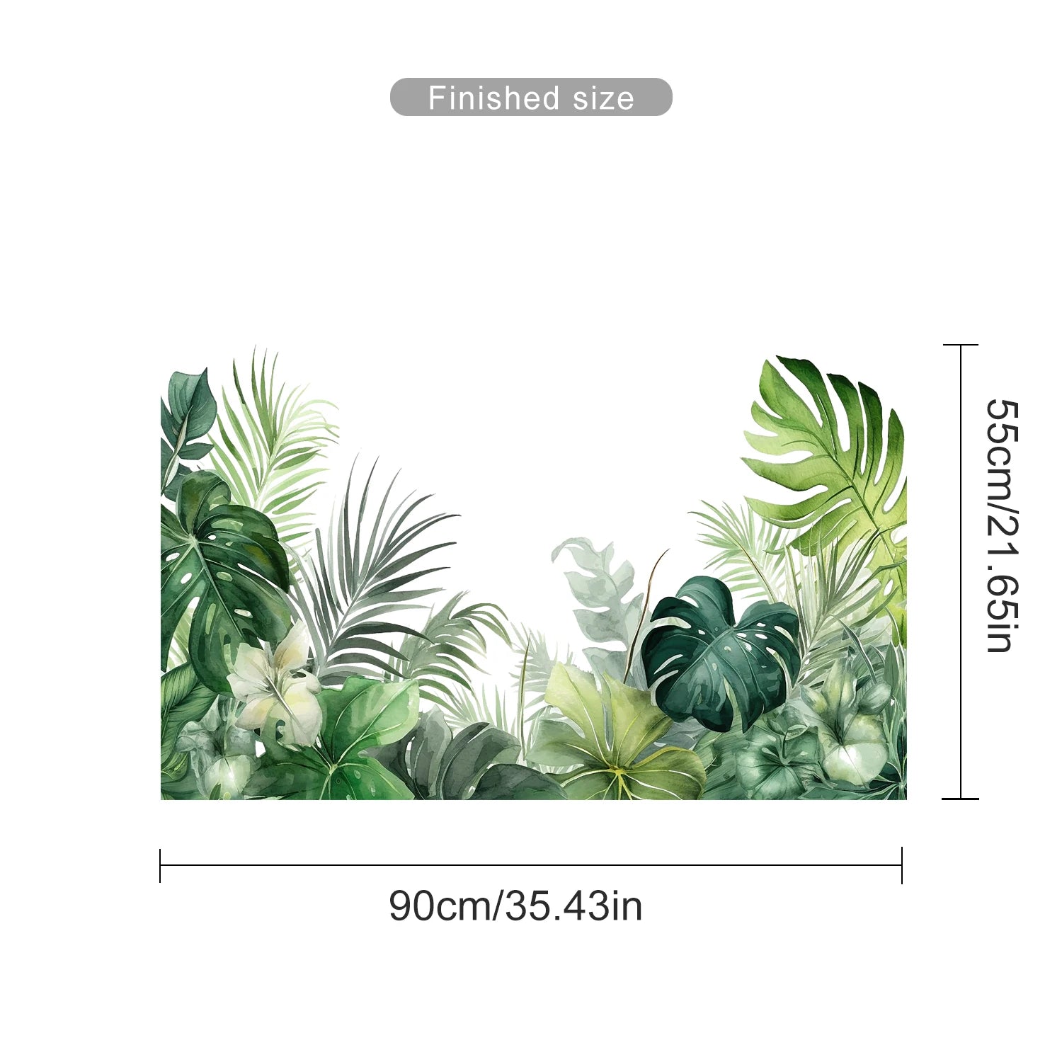 Lush Jungle Green Leaves Foliage Wall Mural – Botanical Peel & Stick Wall Decal Décor for Kitchen, Dining Room & Living Room - Creative DIY Home Decor