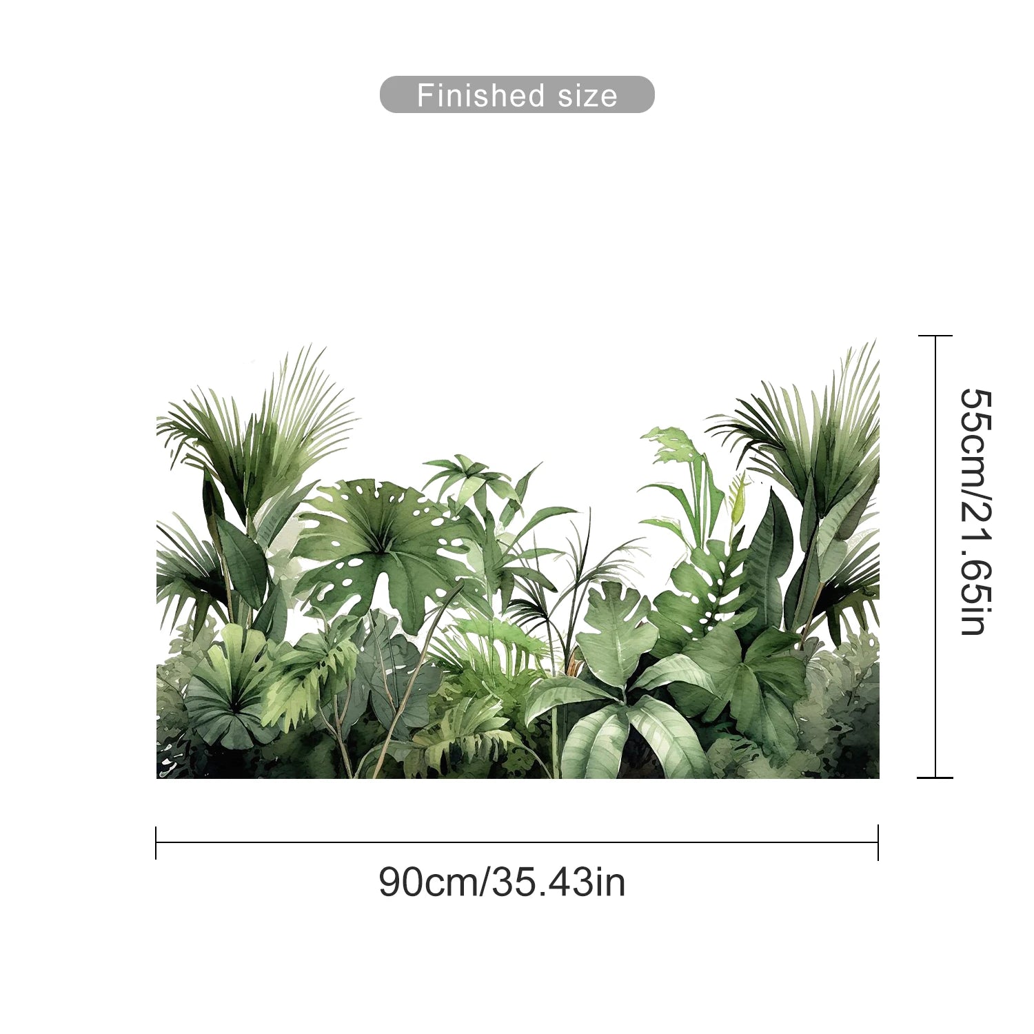 Lush Jungle Green Leaves Foliage Wall Mural – Botanical Peel & Stick Wall Decal Décor for Kitchen, Dining Room & Living Room - Creative DIY Home Decor